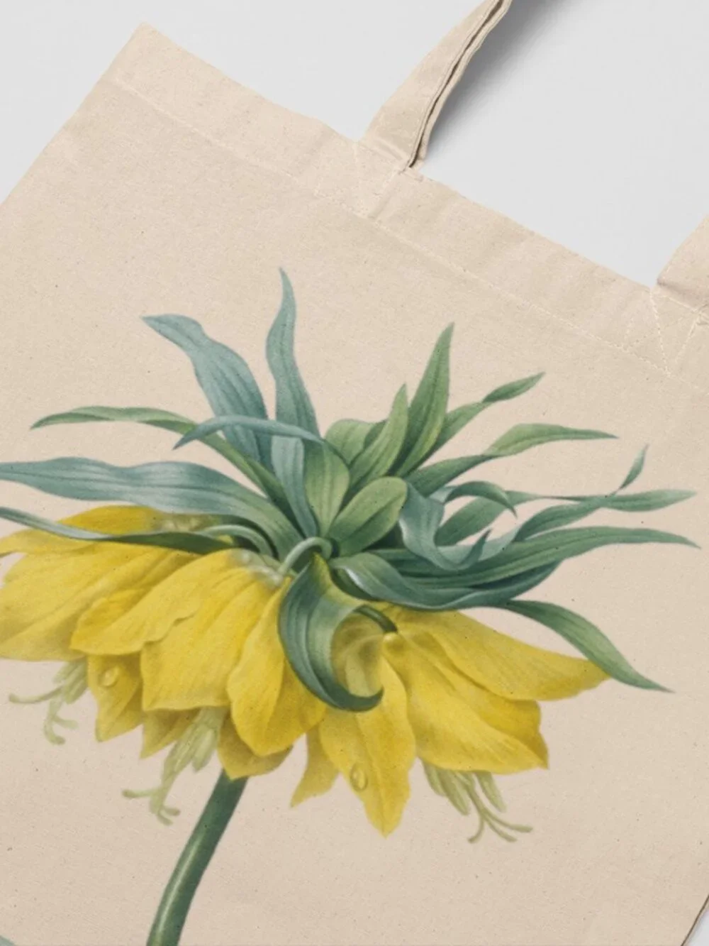 Crown Imperial Vintage Floral Print Graphic Canvas Tote Bag